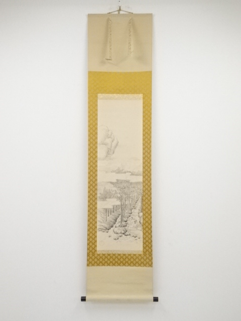 JAPANESE HANGING SCROLL / HAND PAINTED / SCENERY / ARTISTS WORK